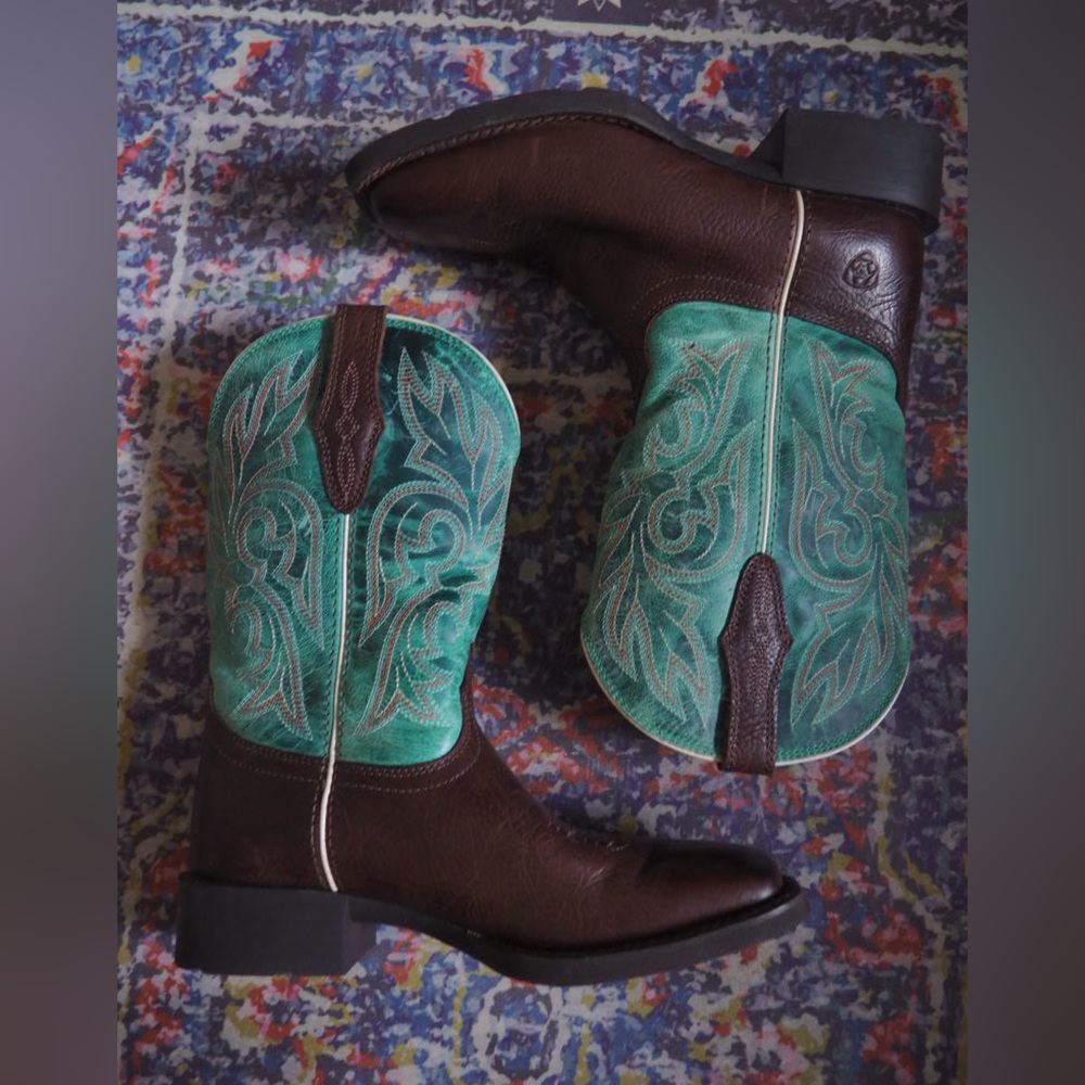 Ariat Brown and Teal Western Boots